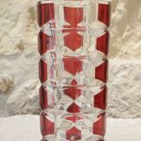 Ruby-colored glass vase by JG Durand and produced by Luminarc circa 1970