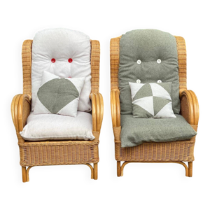 2 fauteuils en rotin