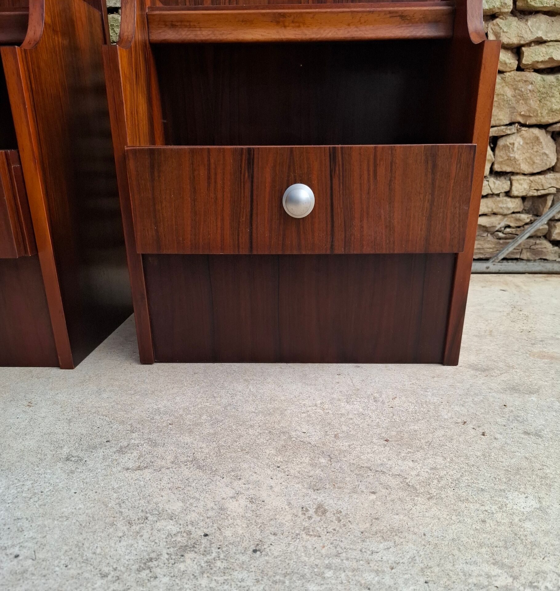 Pair of teak bedside tables