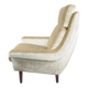 Beige velvet armchair Danish The Moderns