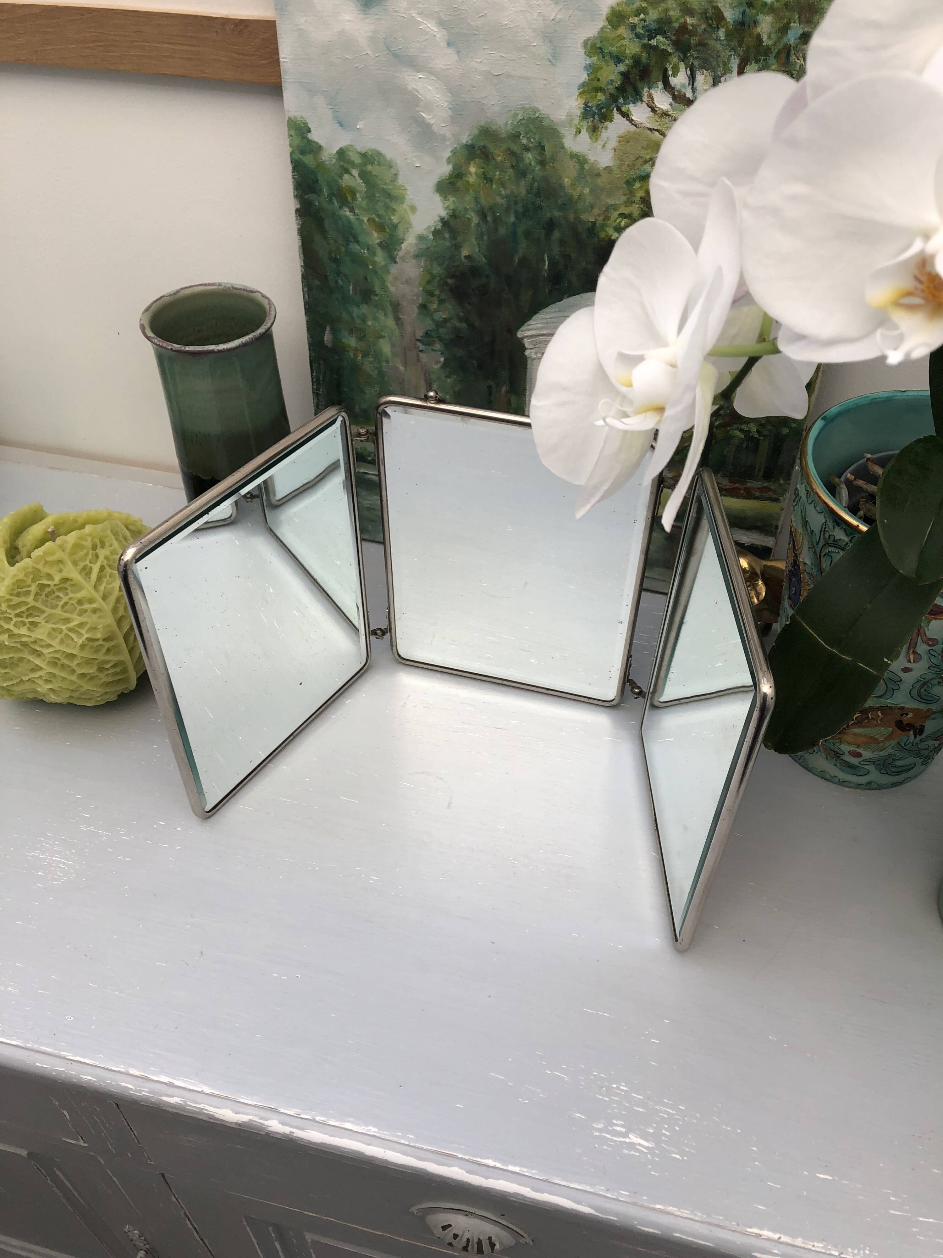 Barber triptych mirror. Vintage. Year 50