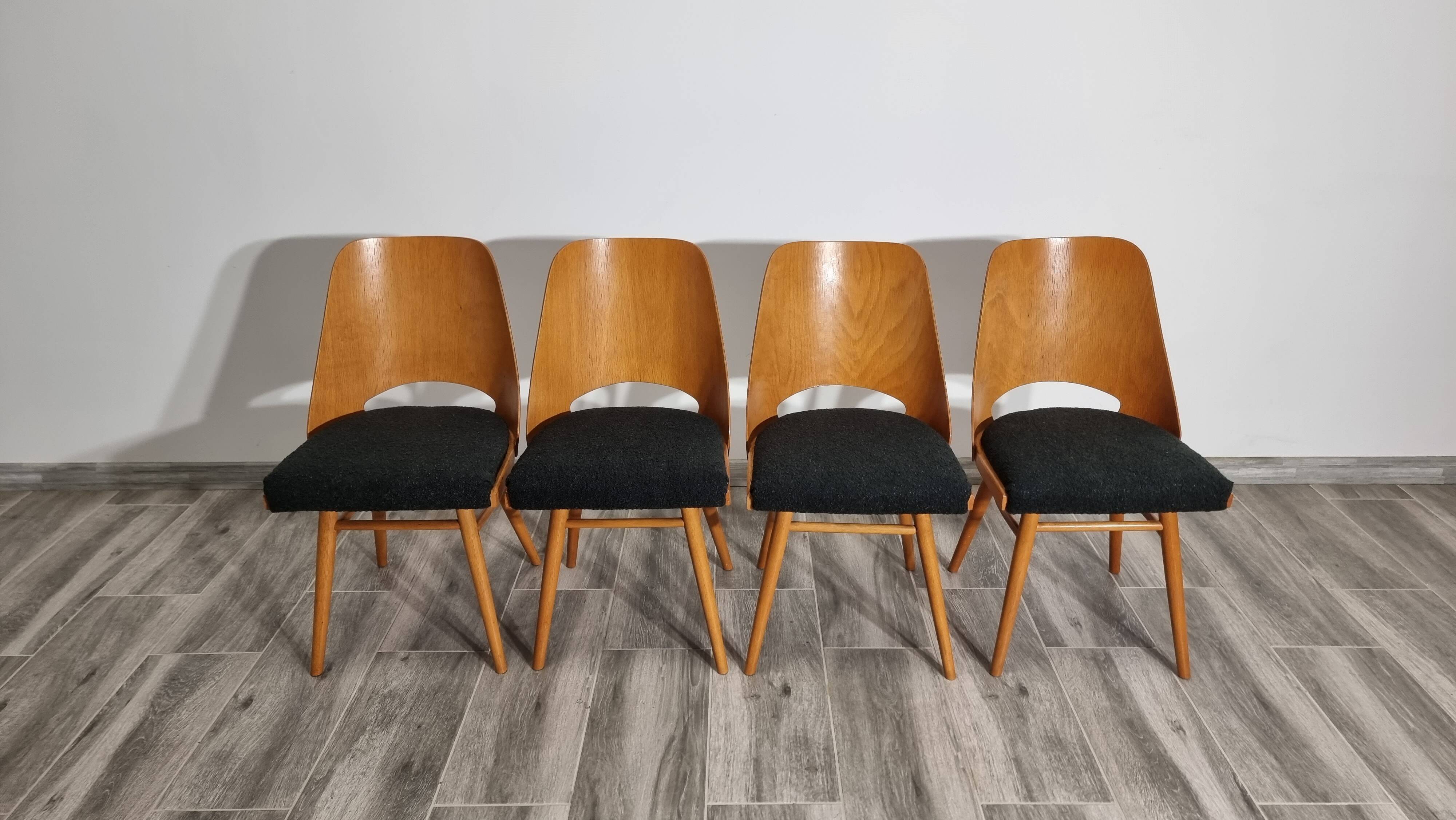 Dining Chairs by Radomir Hoffman for Ton, 1950s, Set of 4