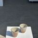 Set of 2 cups in Indonesian ceramic (brown & speckled glazed matte)