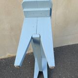 Blue painted wooden bench