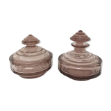 Duo Czech crystal bottles, 1950