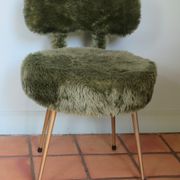 Chair armchair moumoute green pelfran (label) feet gold metal