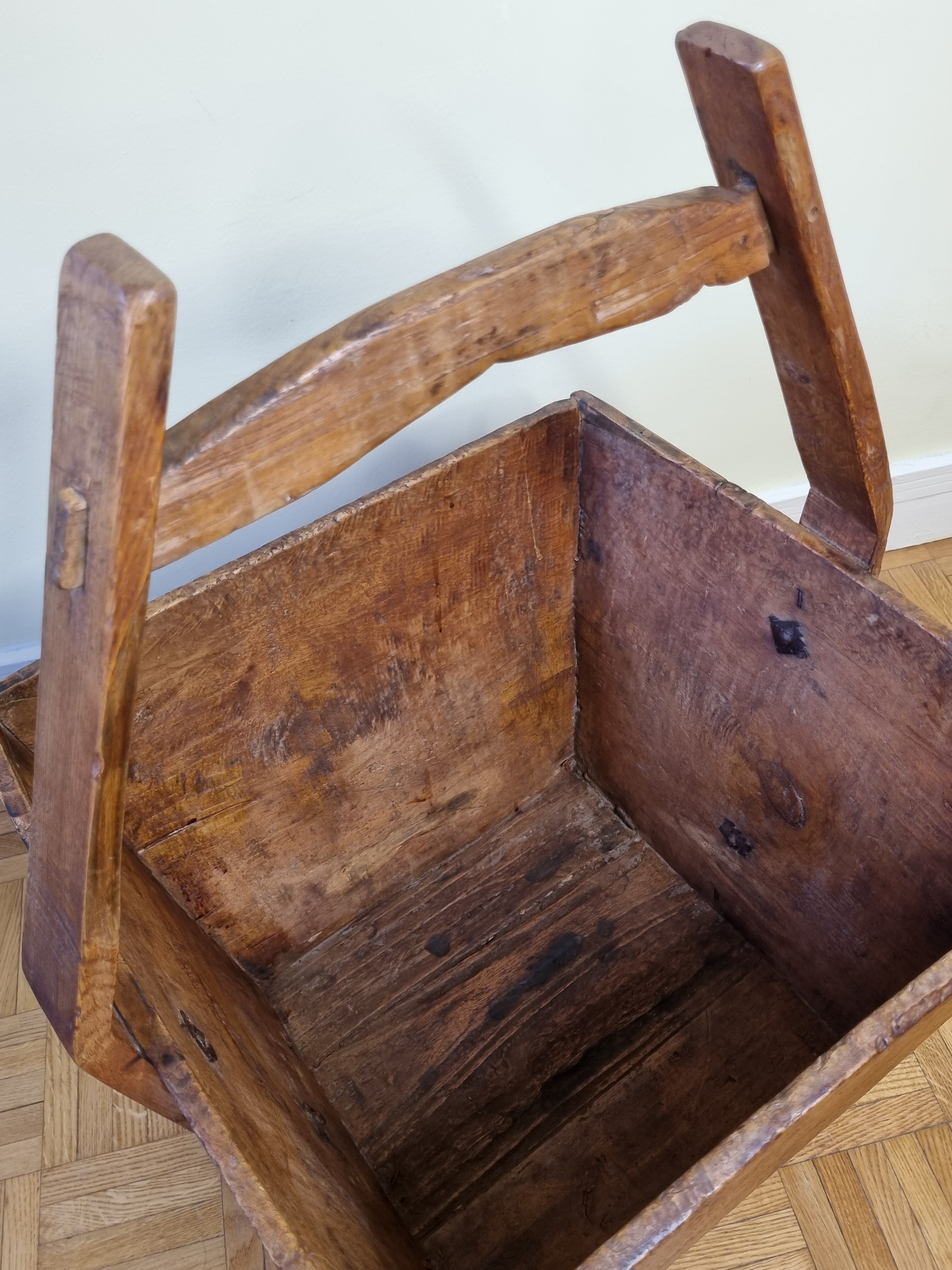 Old wooden rice or tea basket