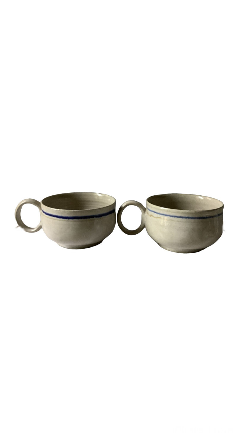 Set of 2 vintage stoneware cups