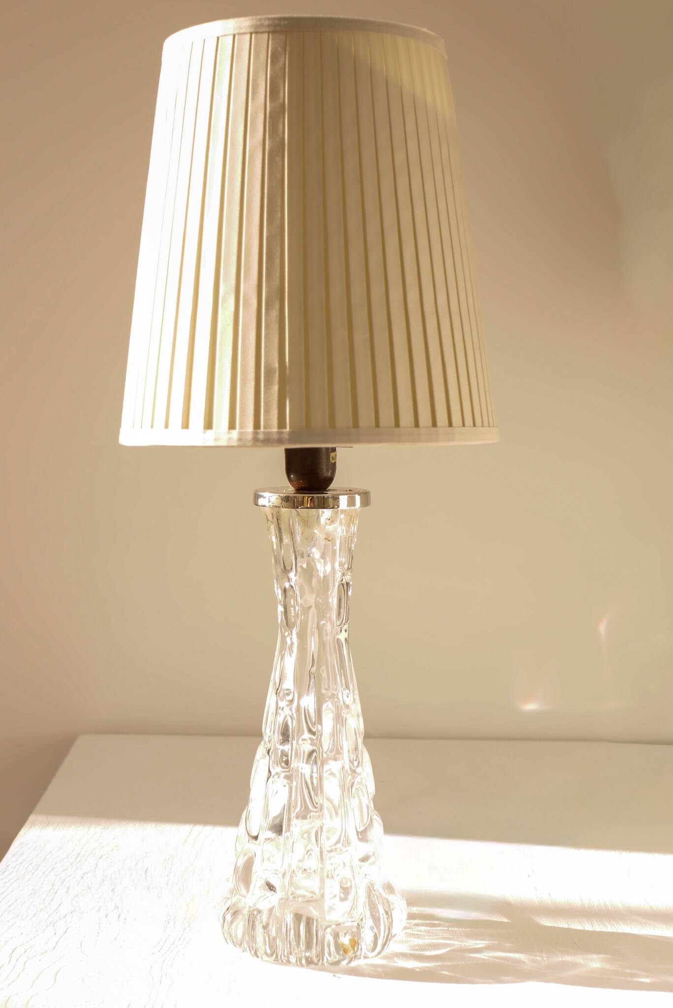 Carl Fagerlund Crystal Glass Table Lamps. Orrefors, Sweden