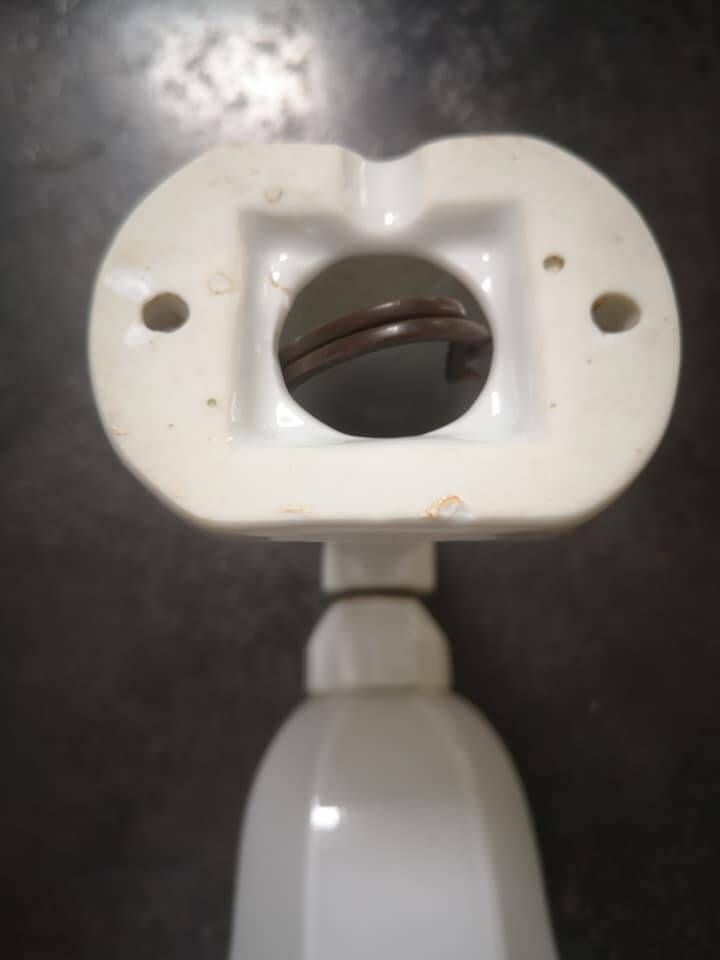 Wall lamp old white porcelain Art Deco 1930 tulip opaline glass