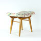 Tabouret mid century en chêne et lin, Ton Tchécoslovaquie années 1960