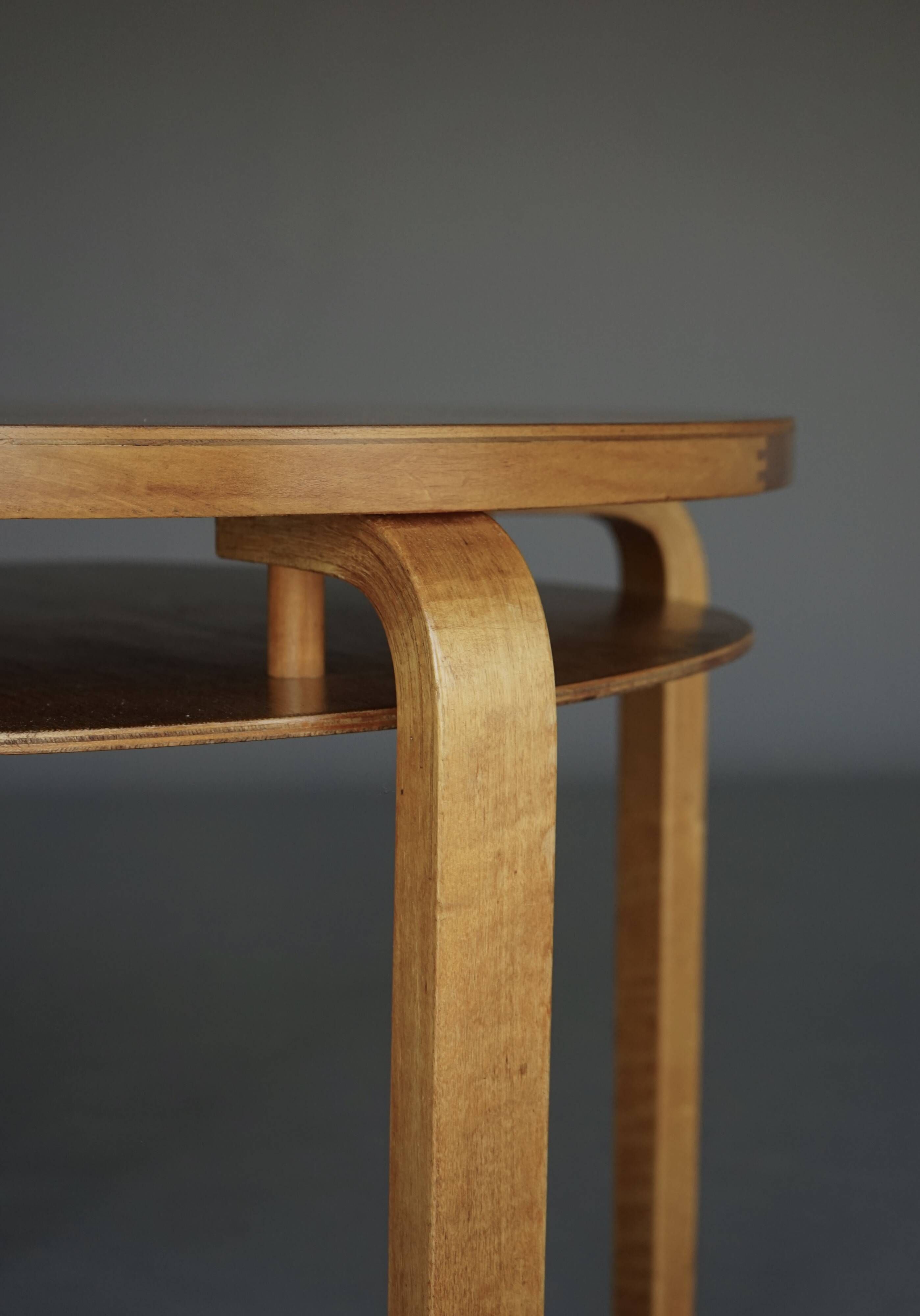 Alvar Aalto Model 70 two-tier Side Table in birch wood. Finland 1940s