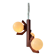 Suspension mid-century marron Bony avec abat-jour en verre opalin