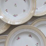 6 vintage Céranord France “Cheverny” soup plates - Floral pattern