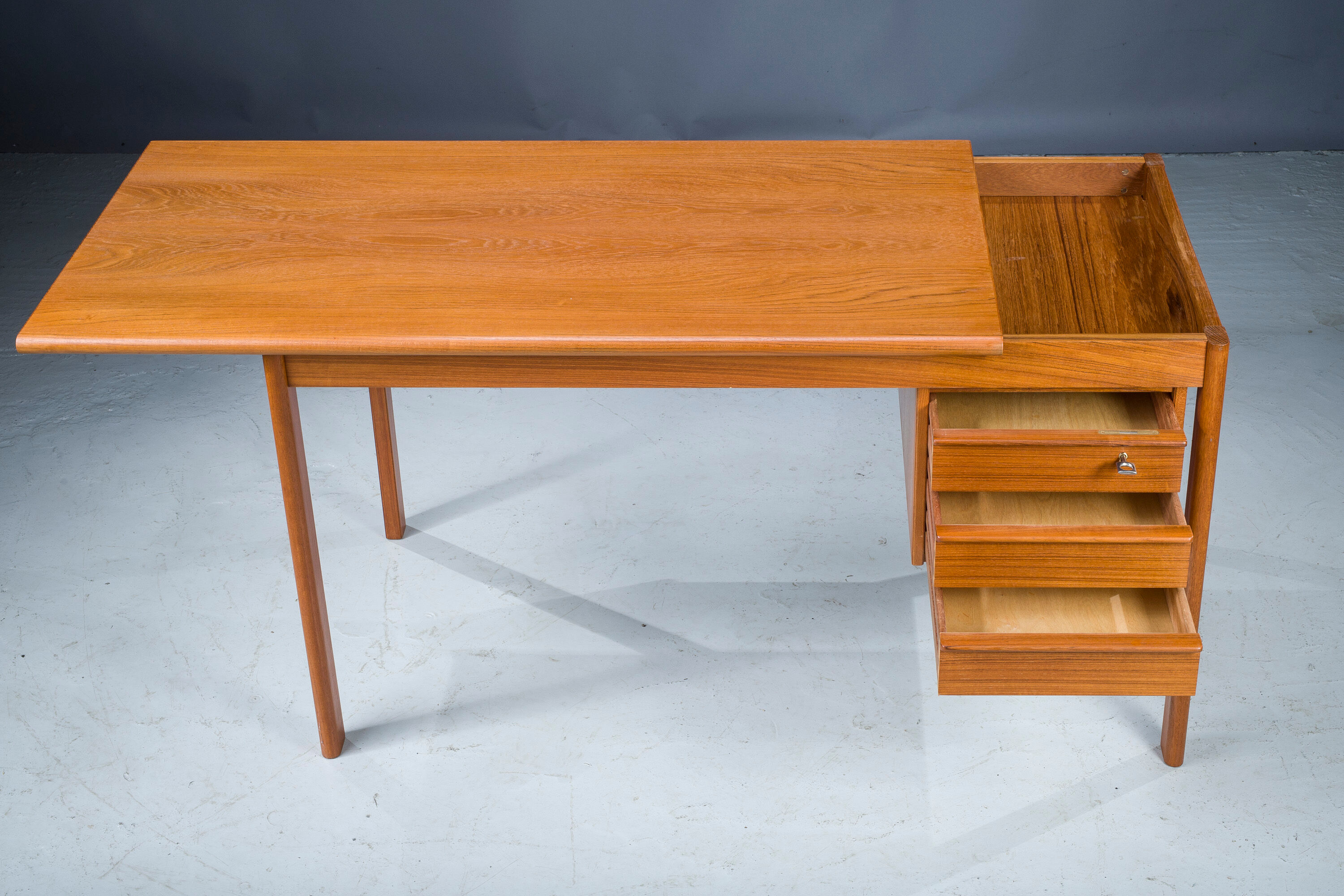 Danish teak desk by Peter Lovig Nielsen for Hedensted Mobelfabrik, 1961