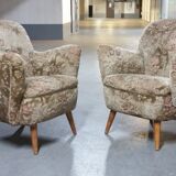 Pair of armchairs flower 50s
