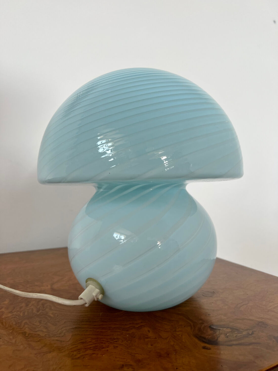 Ancienne Lampe champignon vintage en verre tourbillon Vetri Murano années 60