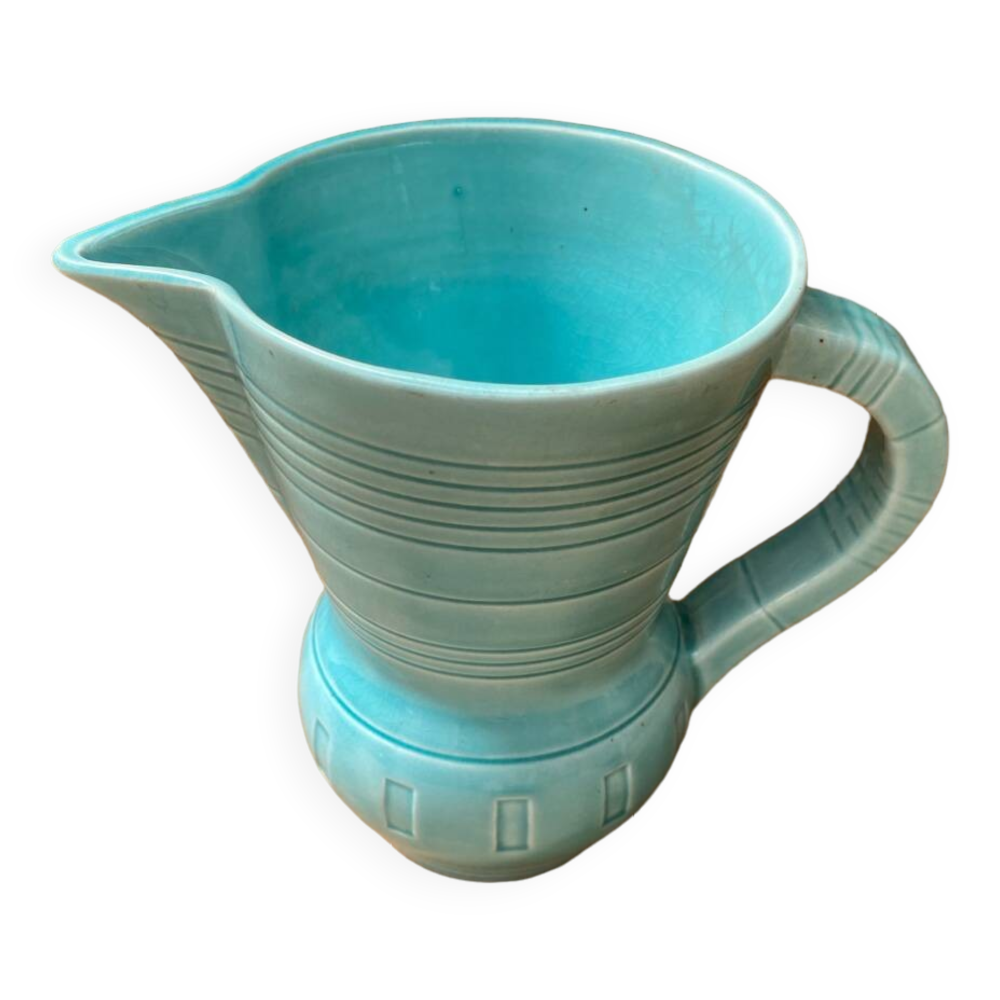 Ancien pichet digoin céramique bleue vintage