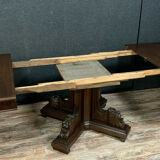 Renaissance table with walnut extensions with brown patina