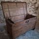 Antique marriage chest in oak / blanket chest – 18th century, Auvergne, France