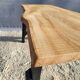 Bicolour coffee table in solid oak with 19th-century legs • Unique piece "Raw"