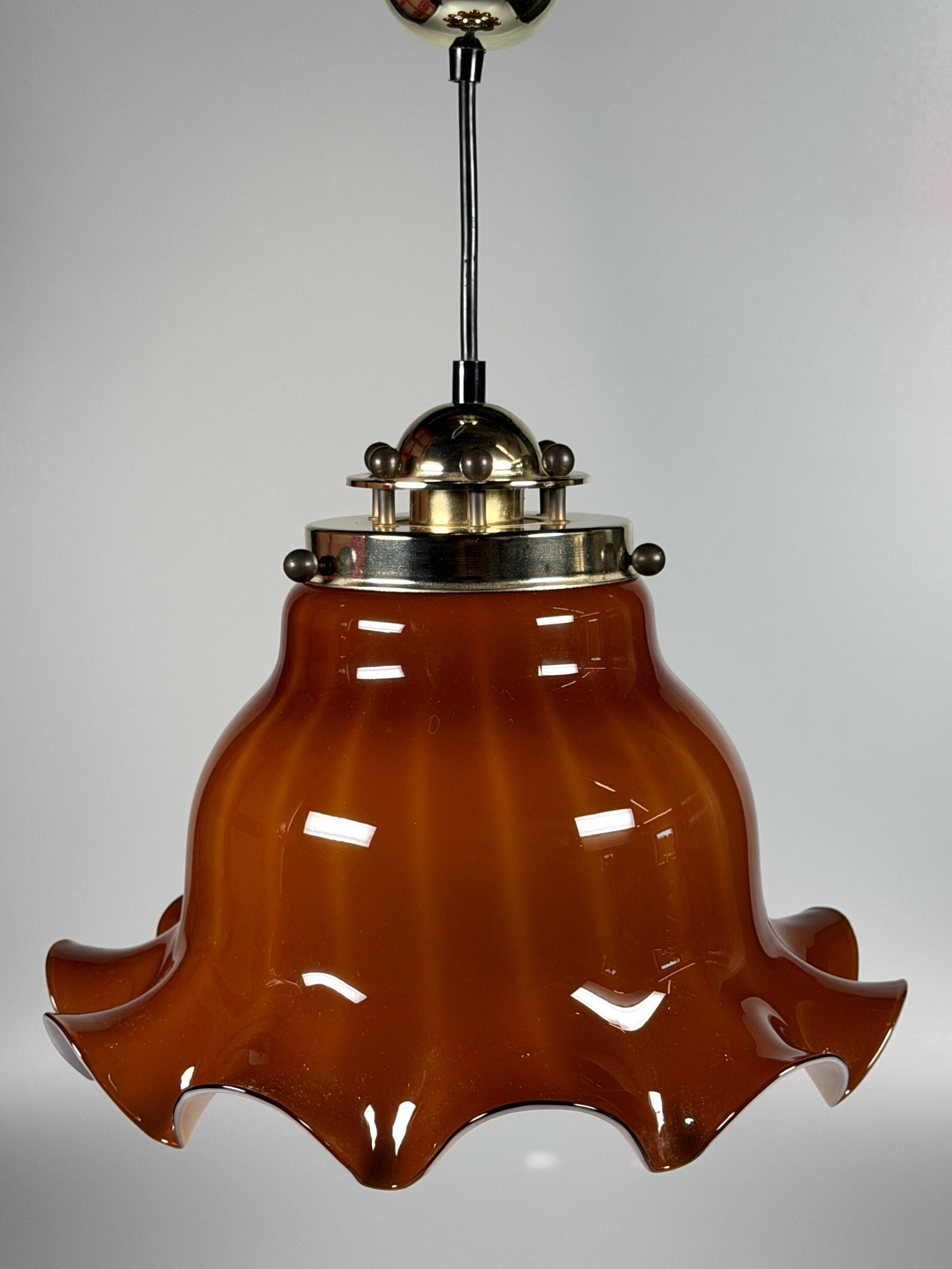 60s 70s Peill & Putzler Germany Ceiling Light Glass Space Age Design
