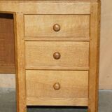 Vintage 1970 tripod desk by Robert Mouseman Thompson with a planed top.