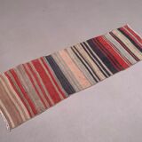 Old Turkish narrow Kilim Runner 140x41 cm shabby chic, vintage kelim