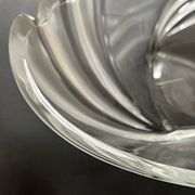 Grande corbeille ou vide poche en verre cristallin Art Déco