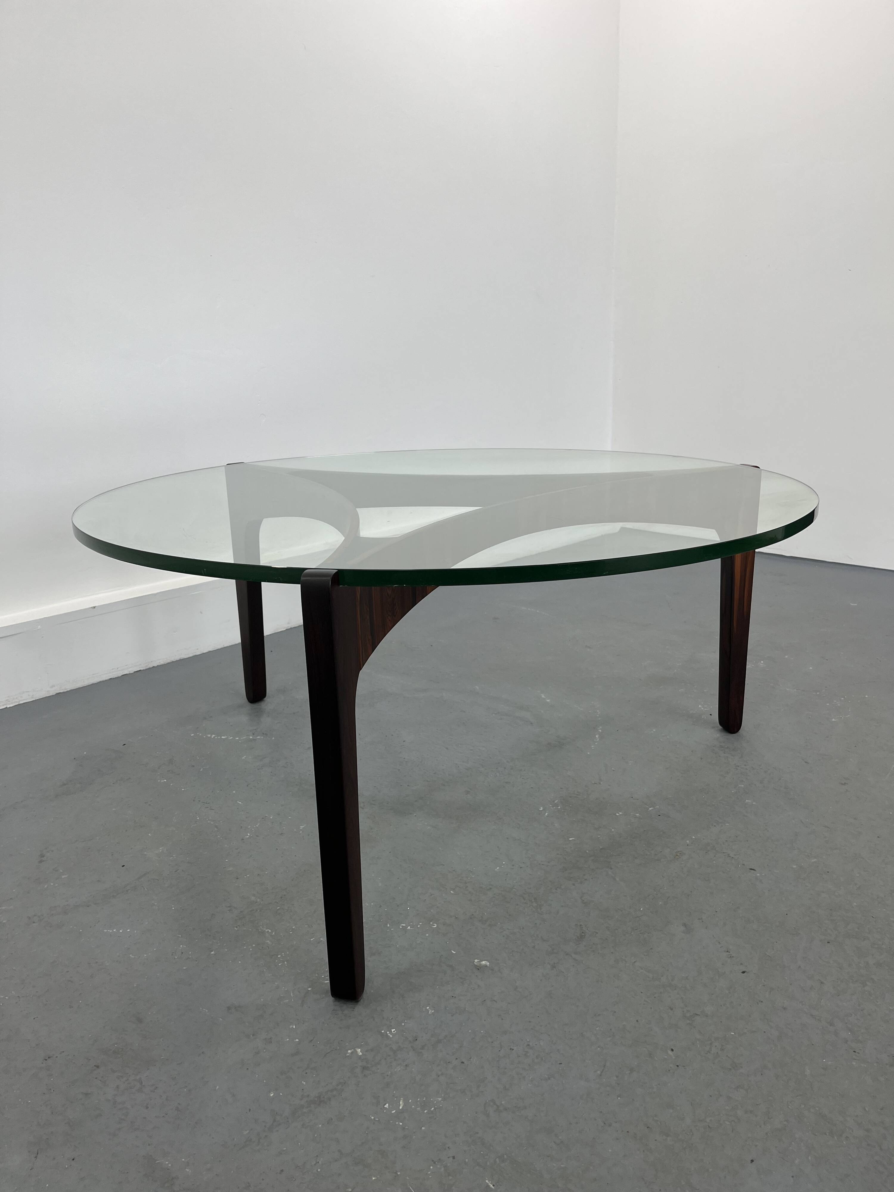 Rosewood coffee table by Sven Ellekaer for Christian Linneberg Mobelfabrik, 1960s
