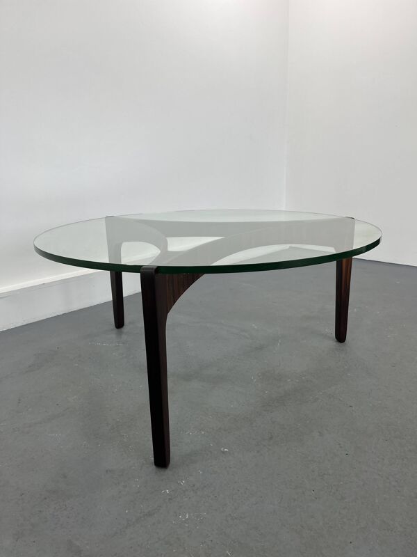 Table basse en palissandre par Sven Ellekaer pour Christian Linneberg Mobelfabrik, années 1960