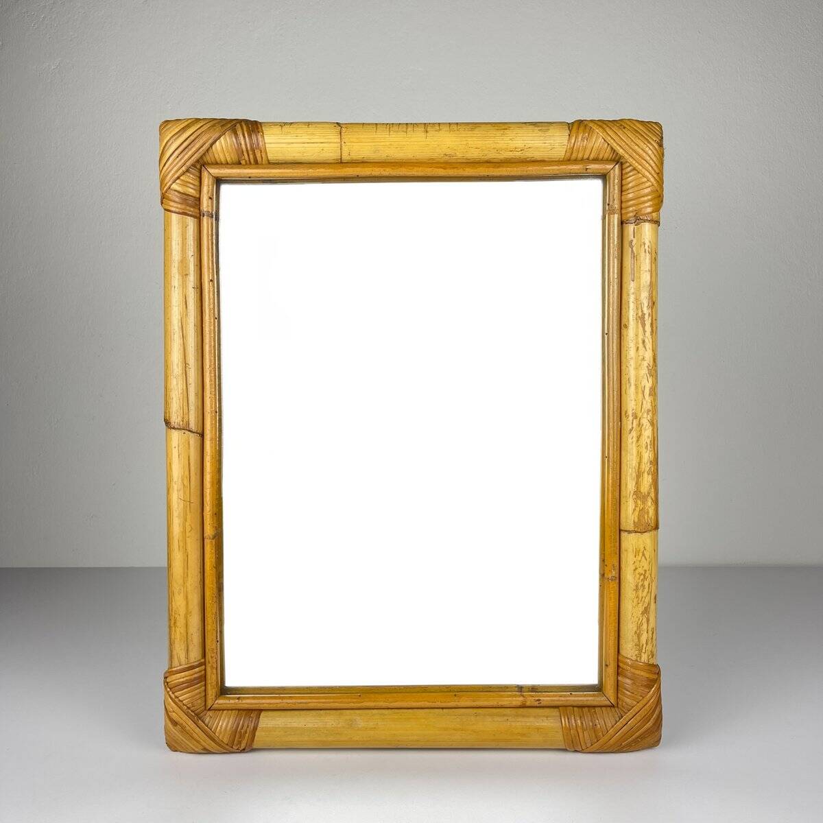Mid-century bamboo wall mirror, Italy, 1960s
