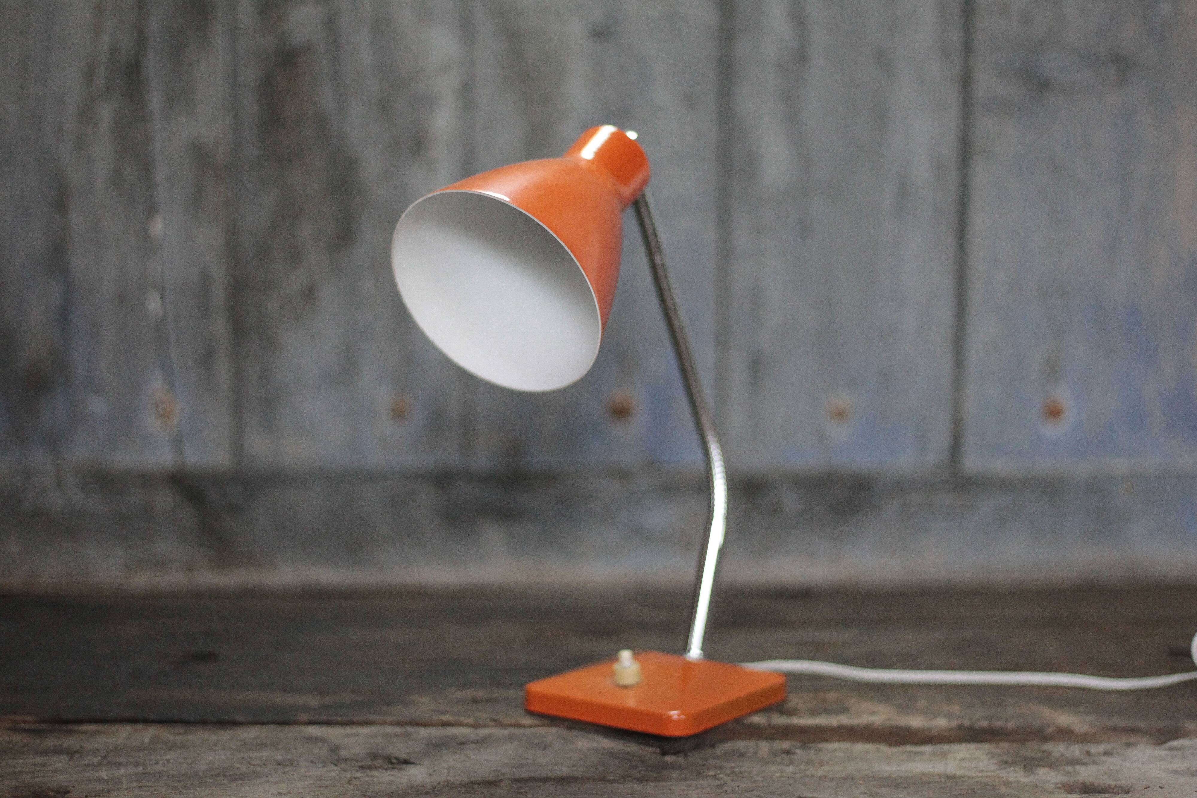 Aluminor table lamp, orange bedside lamp, desk lamp, art lamp