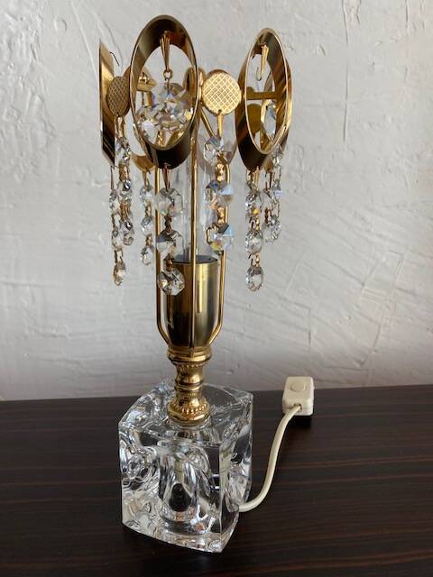 Pair of crystal lamps from the 80s