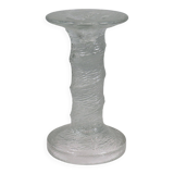 Scandinavian glass candlestick "ice glass" – Finnish design – 1960s