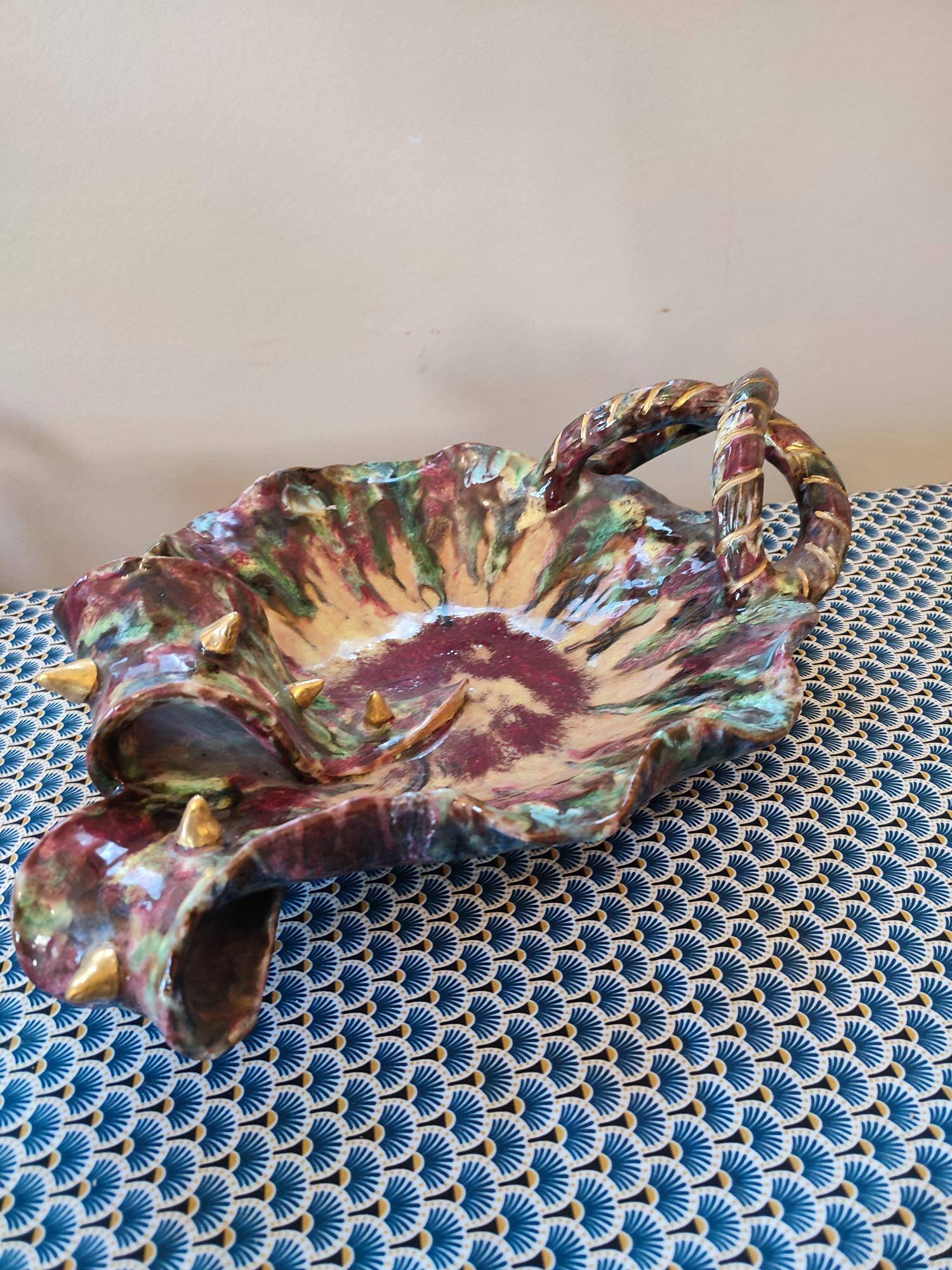 Original fruit bowl dating from the mid-20th century signed raymond raffour in good condition