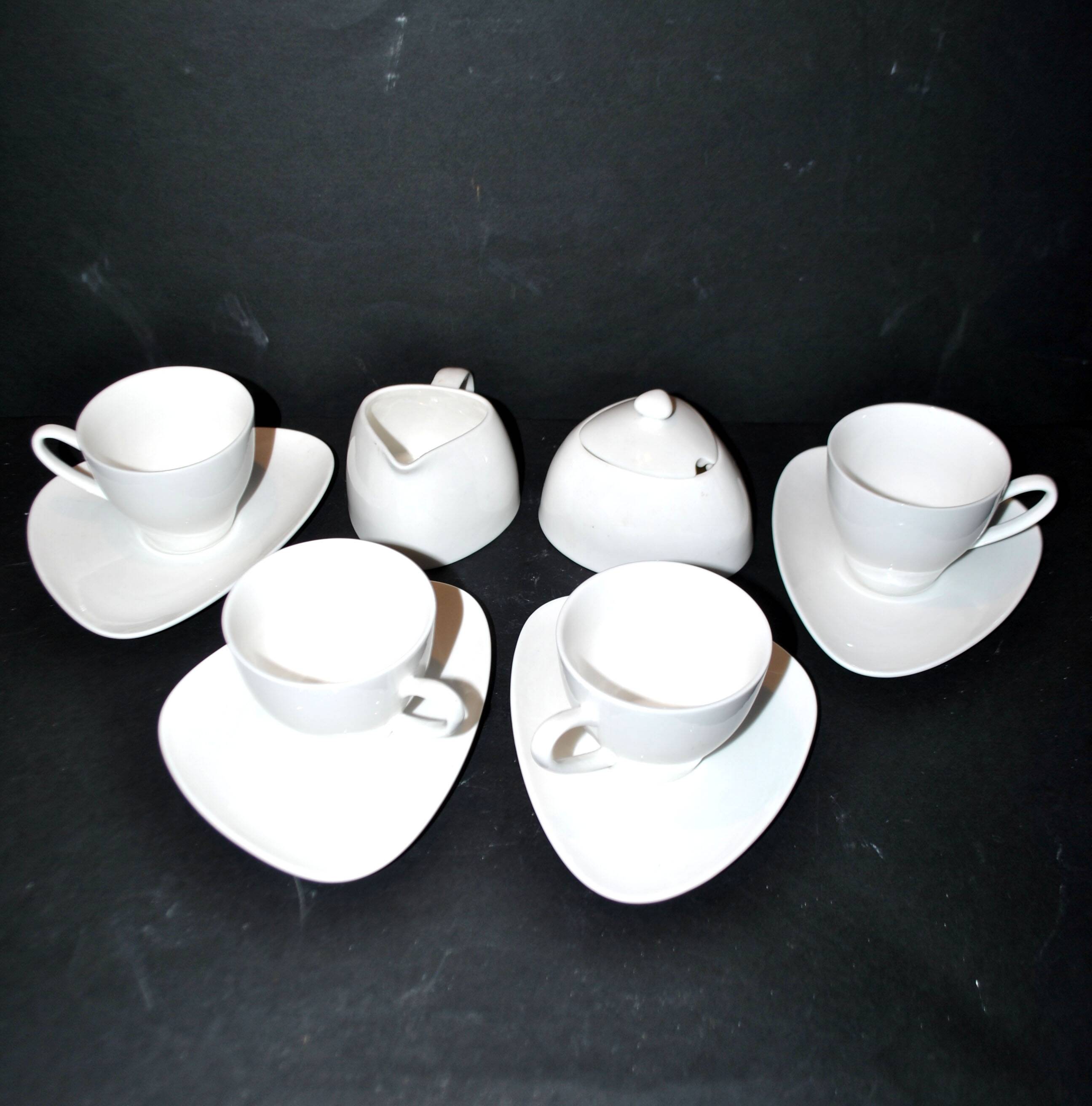 Alessi Design Colombina Style 4-Cup Porcelain Coffee Set