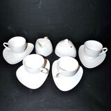 Service à café 4 tasses en porcelaine DESIGN style Colombina ALESSI