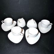 Alessi Design Colombina Style 4-Cup Porcelain Coffee Set