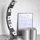 Sculptural space age floor lamp in marble and chrome metal, italian design