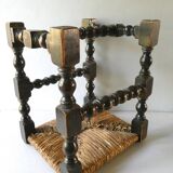 Carved wooden and mulched seat