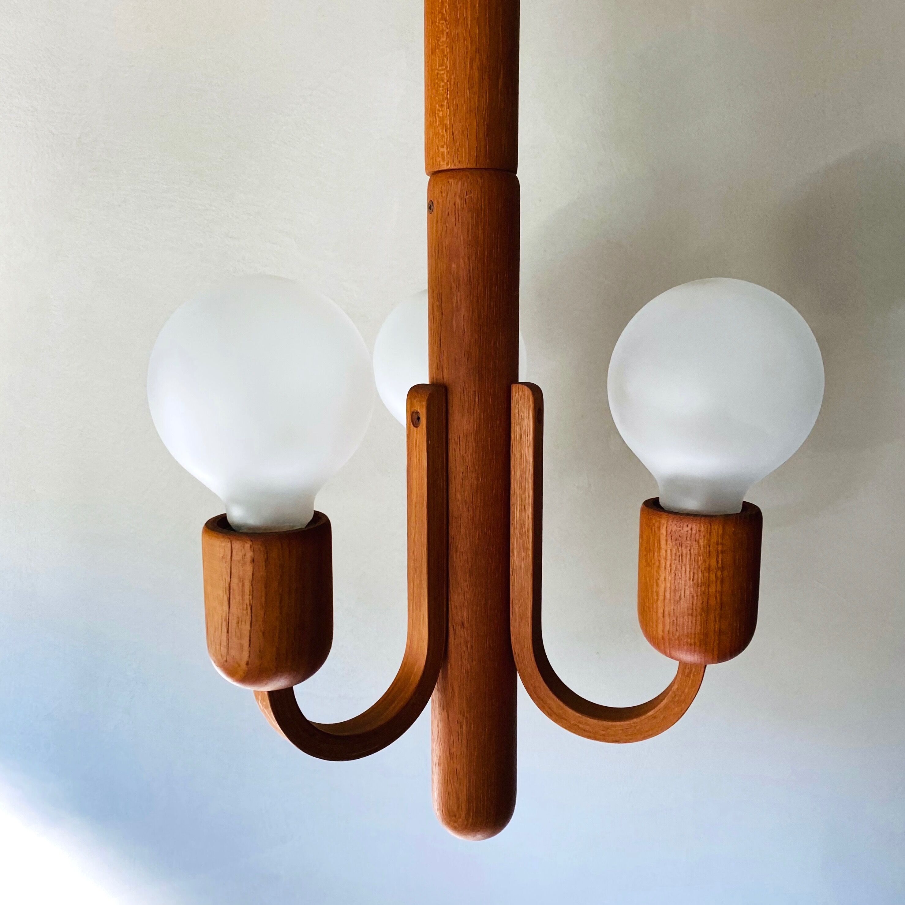 Domus hanging lamp, teak lamp, 80s