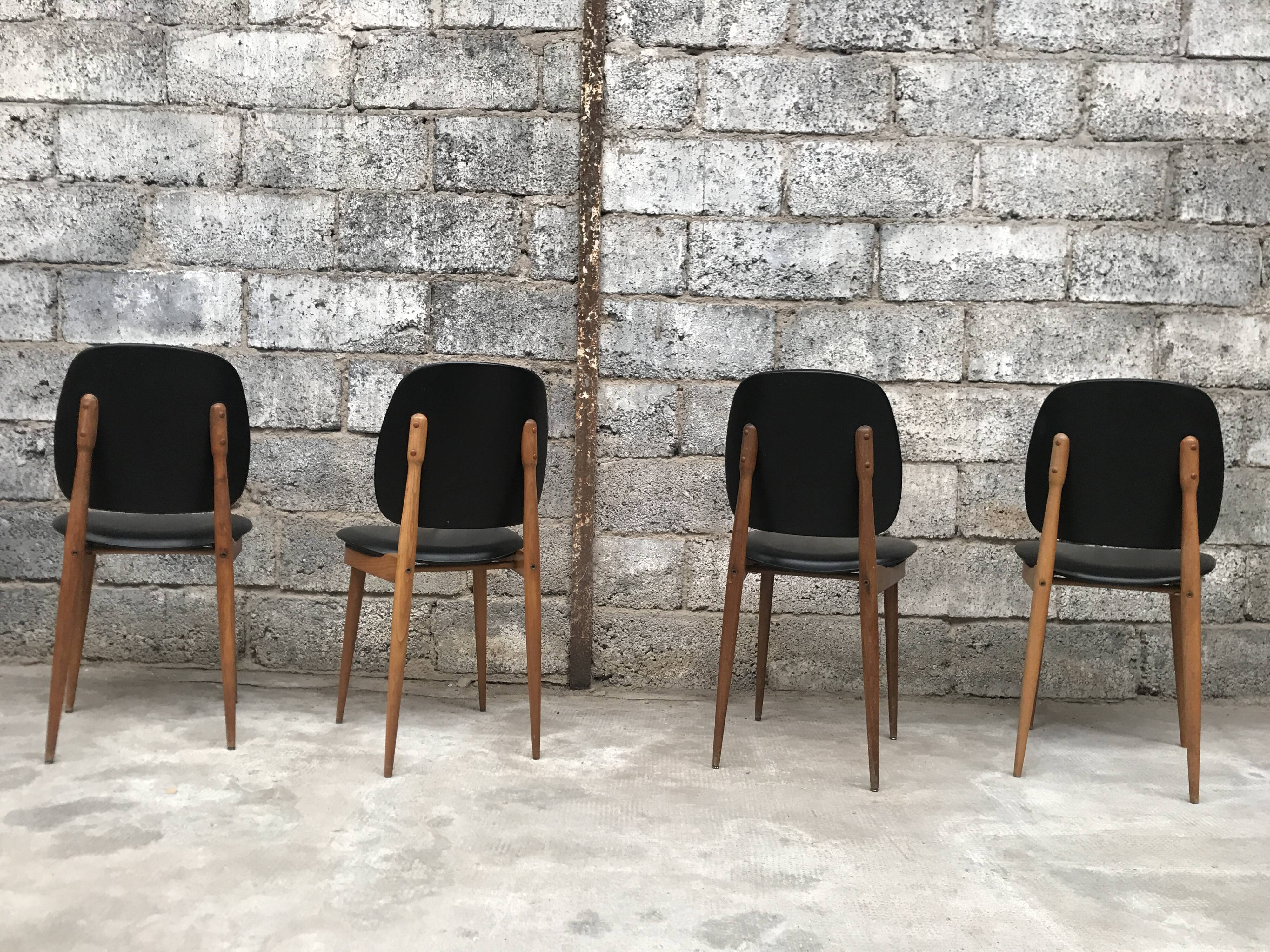 Set of 4 chairs model Pegasus edited by Baumann - 60s