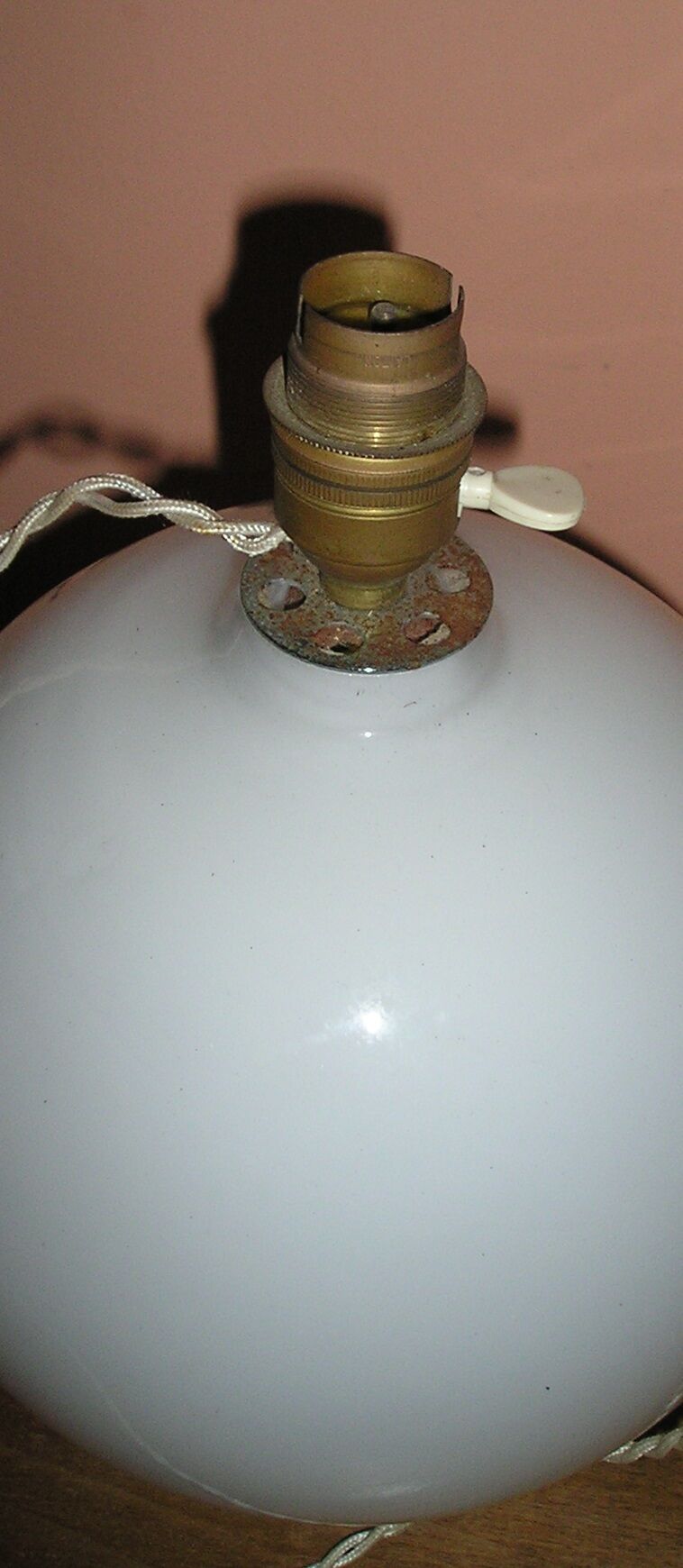 Ancient opalin glass lamp foot
