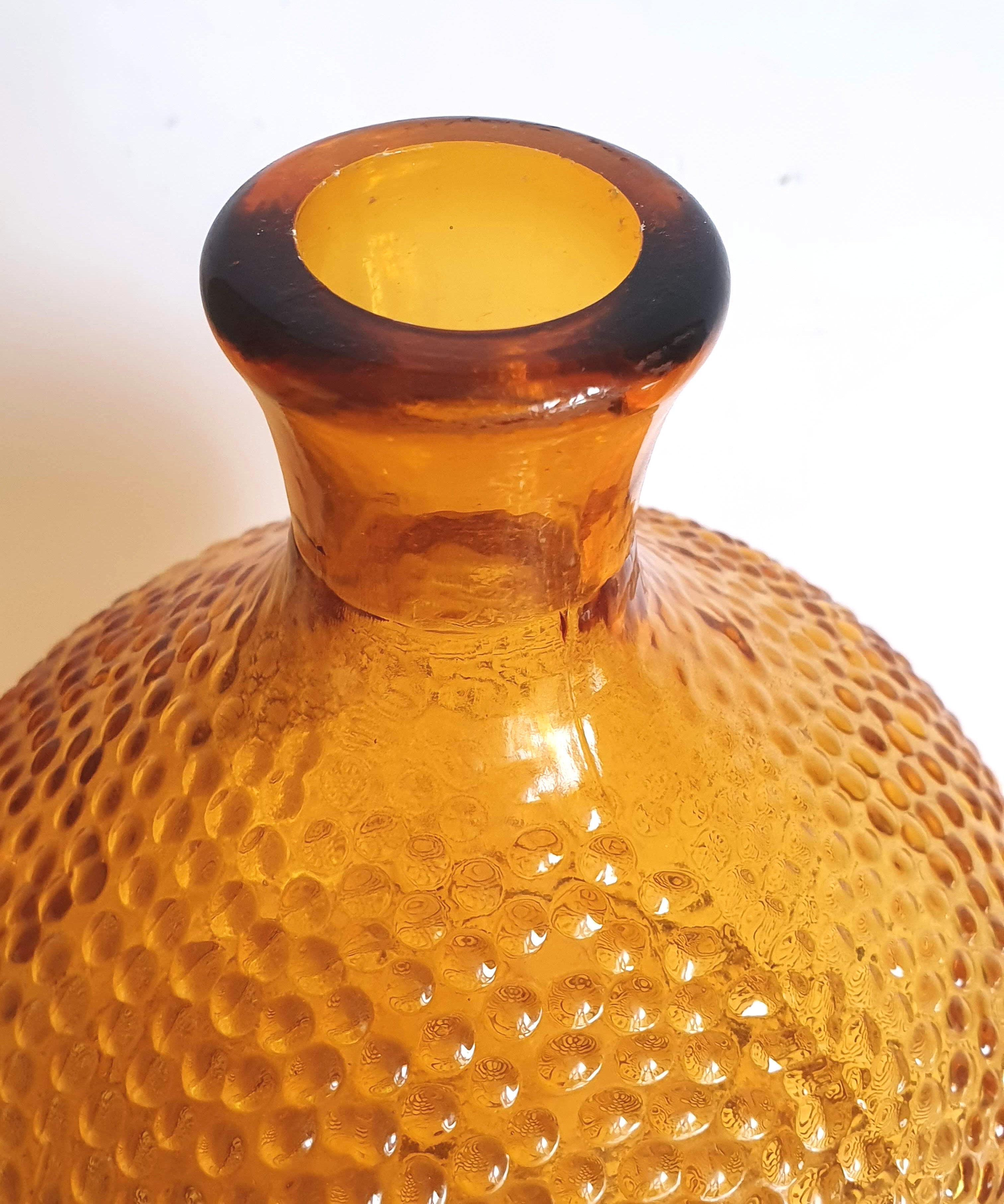 Amber glass decanter