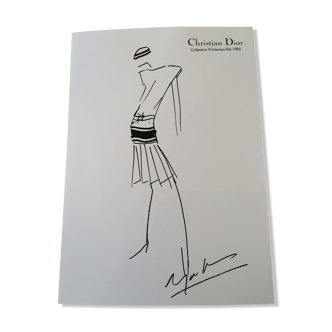 Illustration de mode de presse Christian Dior fin des années 80