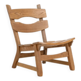 Fauteuil lounge brutaliste en chêne massif par Dittmann & Co. pour AWA Radboud