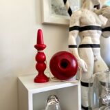 Bilboquet in red wood