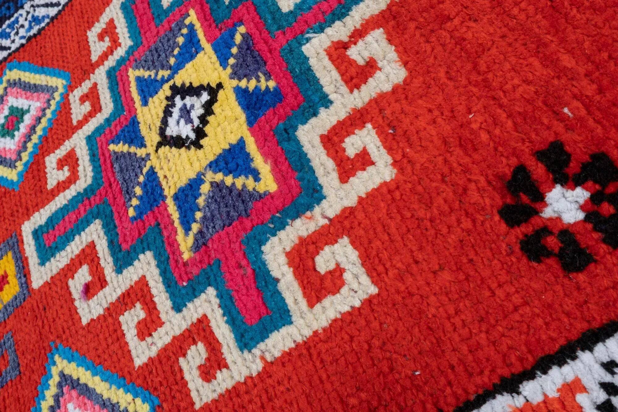 Vintage Turkish hallway rug 74x368 cm