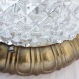 Bronze and glass ceiling lamp